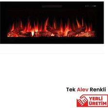Zaya Masta 100 Cam Çerçeveli Elektrikli Şömine - Isıtıcısız, Tek Renkli (Alev Renkli), Kumandalı
