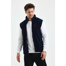 Monox Erkek Spor Polar Yelek Lacivert Tam Fermuarlı Modern Stil ile Rahatlık Sağlar
