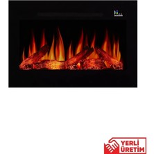 Zaya Pagla 80 Cam Çerçeveli Elektrikli Şömine - Isıtıcılı, Sınırsız Renkli (Rgb), Kumandalı