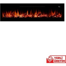Zaya Pagla 200 Cam Çerçeveli Elektrikli Şömine - Isıtıcılı, Sınırsız Renkli (Rgb), Kumandalı