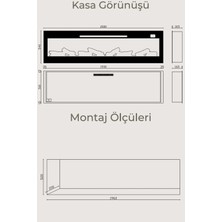 Zaya Pagla 200 Cam Çerçeveli Elektrikli Şömine - Isıtıcılı, Sınırsız Renkli (Rgb), Kumandalı
