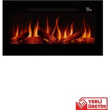 Zaya Pagla 100 Cam Çerçeveli Elektrikli Şömine - Isıtıcılı, Sınırsız Renkli (Rgb), Kumandalı