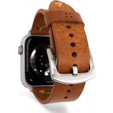 Minval Craft Apple Watch Deri Kordon 9 8 SE2 7 6 Se 5 4 3 2 1 serisi 41mm 40mm 38mm Uyumlu Kadın Erkek için Uniseks El Yapımı Camel Kahve Kayış