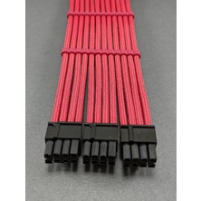 MM Rtx 8+8+8 Pin VGA (E.kartı) Uzatma - Kırmızı Sleeved