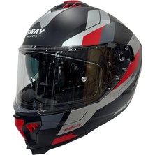 Sway Kask Sway Sw 865 Tıtan Black White Red Güneş Gözlüklü