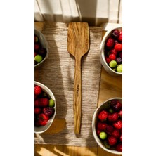 F&S WoodArt Edremit Zeytin Ağacı Doğal Ahşap El Yapımı Spatula Servis 28 cm