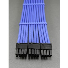 MM Rtx 8+8+8 Pin VGA (E.kartı) Uzatma - Mavi Sleeved