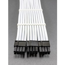 MM Rtx 8+8+8 Pin VGA (E.kartı) Uzatma - Beyaz Sleeved