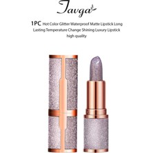 Natural Mor Renk Kalıcı Parlak Simli Ruj Glitter Waterproof Matte Luxury Lipstick