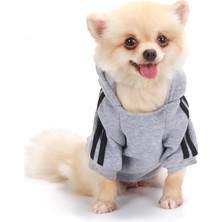 Kemique Gri Adidog Kapşonlu Sweatshirt Köpek Kazağı