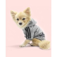 Kemique Gri Adidog Kapşonlu Sweatshirt Köpek Kazağı