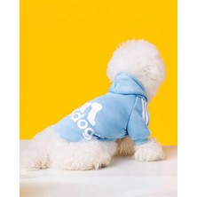 Kemique Baby Blue Adidog Kapşonlu Sweatshirt Köpek Kazağı