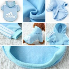 Kemique Baby Blue Adidog Kapşonlu Sweatshirt Köpek Kazağı