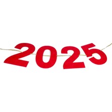 Bonvos 2025 Yılbaşı Banner Flama - Keçeden Özel Tasarım Dekoratif Yeni Yıl Süsü