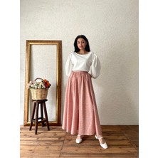 Küçüğüm Butik Turuncu Çıtır Poplin Kloş Etek