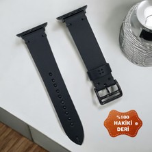 Minval Apple Watch Deri Kordon Ultra 2 9 8 SE2 7 6 Se 5 4 3 2 1 serisi 49mm 45mm 44mm 42mm Uyumlu Kadın Erkek için Uniseks El Yapımı Siyah Kayış