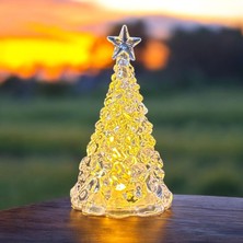 Piraye Gift Tepe Yıldızlı Yılbaşı Tasarımlı Işıklı Pilli Ağaç 12 CM