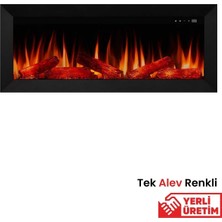 Zaya Magel 100 Metal Çerçeveli Elektrikli Şömine - Isıtıcısız, Tek Renkli (Alev Renkli), Kumandalı