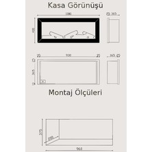 Zaya Magel 100 Metal Çerçeveli Elektrikli Şömine - Isıtıcısız, Tek Renkli (Alev Renkli), Kumandalı