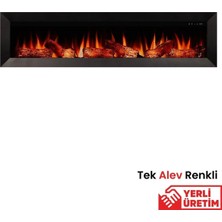 Zaya Magel 160 Metal Çerçeveli Elektrikli Şömine - Isıtıcısız, Tek Renkli (Alev Renkli), Kumandalı