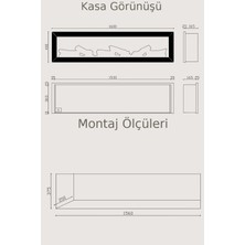 Zaya Magel 160 Metal Çerçeveli Elektrikli Şömine - Isıtıcısız, Sınırsız Renkli (Rgb), Kumandalı