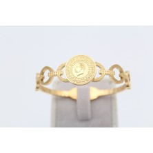 Alina Jewelry Paslanmaz Çelik Çeyrek Altın Görünümlü Bileklik - Kararmaz, Şık ve Kalıcı Parlak Tasarım