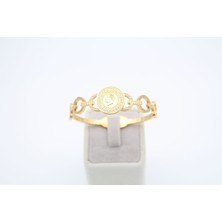Alina Jewelry Paslanmaz Çelik Çeyrek Altın Görünümlü Bileklik - Kararmaz, Şık ve Kalıcı Parlak Tasarım