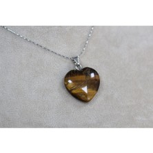 Alina Jewelry Doğal Taş Kolye - Aventurin, Ametist, Kaplan Gözü, Obsidyen ve Pembe Kuvars Şifalı Taşlar