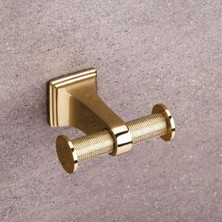 Dizaynaks Park Çiftli Bornoz Askılığı Gold Parlak Altın