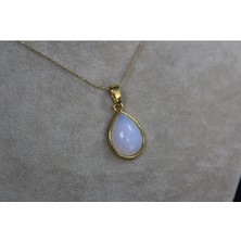 Alina Jewelry Sertifikalı Opalit Taşı Kolye - Ruhsal Denge ve Huzur Veren Enerji Şifa Taşı
