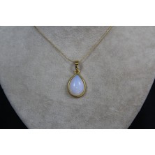 Alina Jewelry Sertifikalı Opalit Taşı Kolye - Ruhsal Denge ve Huzur Veren Enerji Şifa Taşı