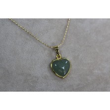 Alina Jewelry Sertifikalı Doğal Yeşil Aventurin Kolye - Şans, Bereket ve Duygusal Iyileştirici Şifa Taşı