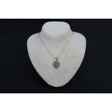 Alina Jewelry Sertifikalı Doğal Yeşil Aventurin Kolye - Şans, Bereket ve Duygusal Iyileştirici Şifa Taşı