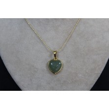 Alina Jewelry Sertifikalı Doğal Yeşil Aventurin Kolye - Şans, Bereket ve Duygusal Iyileştirici Şifa Taşı