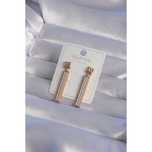 Çarşı Point Xuping Rose Renk Zirkon Taşlı Su Yolu Küpe