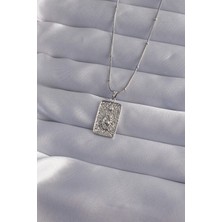 Clariss 316L Çelik Zincir Gümüş Renk Lazer Işlemeli Göz Figür Tarot Kolye