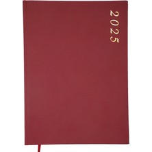 Dilman 2025 Yılı Cilt Bezli Ajanda Bordo 14CM x 20CM