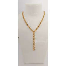 Nevamor Gold Altın Kaplama Y Model Uzun Zincir Kolye