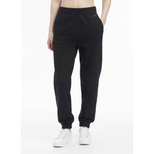 Calvin Klein Siyah Kadın Yüksek Bel Standart Fit Eşofman Altı Nano Logo Jogger