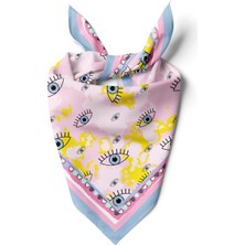 Dscarf Kadın Fular %100 Polyester, Dayanıklı Mavi Göz Desenli, Şık Kombinler İçin Mükemmel Aksesuar