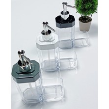 Kitchen Damys Lüks Akrilik Kristal Sıvı Sabunluk ve Süngerlik Siyah 19CM