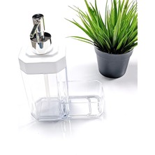 Kitchen Damys Lüks Akrilik Kristal Sıvı Sabunluk ve Süngerlik Siyah 19CM