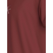 Calvin Klein Jeans Bisiklet Yaka Nakışlı Bordo Erkek T-Shirt J30J325649VAI Monologo Tee