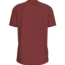 Calvin Klein Jeans Bisiklet Yaka Nakışlı Bordo Erkek T-Shirt J30J325649VAI Monologo Tee