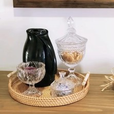 Almond's Doğal Rattan El Dokuma Sepet - Çift Saplı Dekoratif Meyve, Ekmek, Atıştırmalık Sunum Sepeti, Şık Ev ve Mutfak Aksesuarı, Avrupa Tarzı, Doğal Görünümlü, Piknik ve Servis Için Ideal Sepet