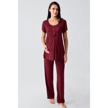 Artış Collection Kısa Kollu Esnek Viskoz Hamile Sabahlık Pijama Takım 23104