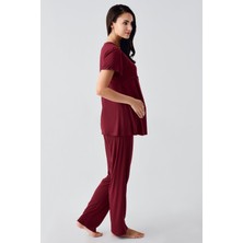 Artış Collection Kısa Kollu Esnek Viskoz Hamile Sabahlık Pijama Takım 23104