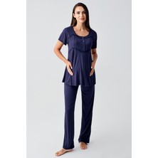Artış Collection Kısa Kollu Esnek Viskoz Hamile Sabahlık Pijama Takım 23104