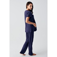 Artış Collection Kısa Kollu Esnek Viskoz Hamile Sabahlık Pijama Takım 23104