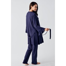 Artış Collection Kısa Kollu Esnek Viskoz Hamile Sabahlık Pijama Takım 23104